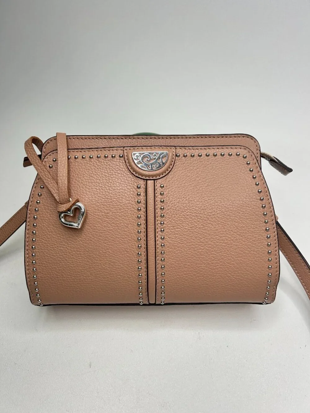 BRIGHTON Beckman Organizer Bag (Buff) Pebbled Leather Crossbody Bag $415